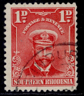 southern-rhodesia-gv-sg2b-1d-bright-rose-fine-used-cat-90-perf-12-coil