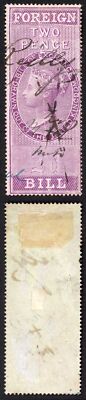 foreign-bill-bf2-2d-lilac-creased-wmk-vr-surfaced-blued-paper