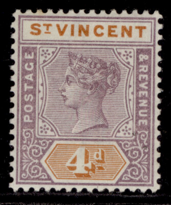 st-vincent-qv-sg71-4d-dull-mauve-orange-lh-mint