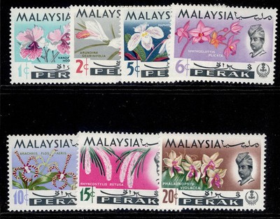 malaysia-perak-qeii-sg163-169-1965-68-complete-set-nh-mint