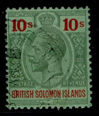 british-solomon-islands-gv-sg37-10s-green-red-green-fine-used-cat-75