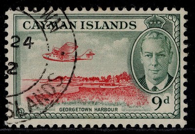 cayman-islands-gvi-sg143-9d-scarlet-grey-green-fine-used