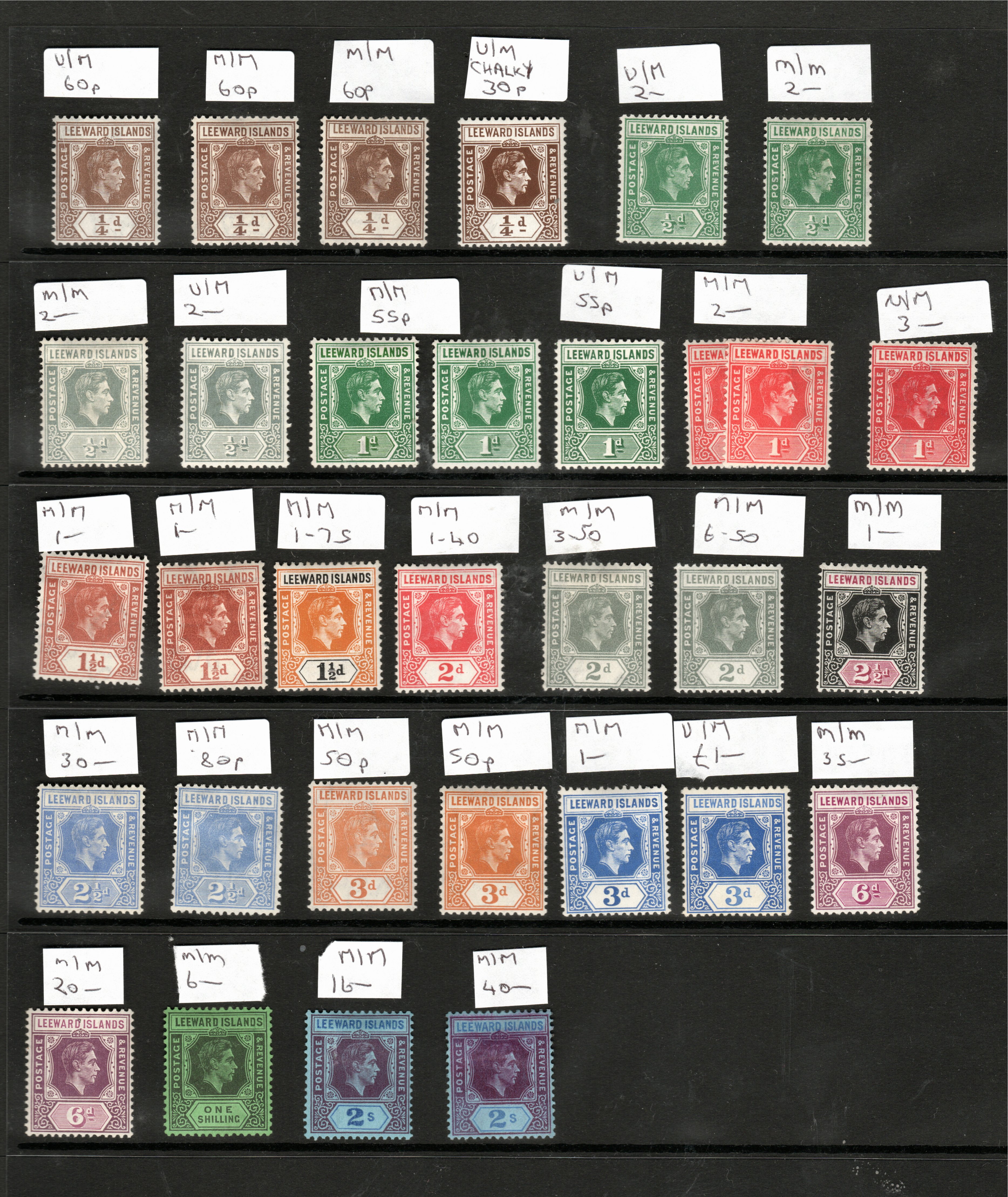 a-collection-of-g6th-leeward-islands-stamps-some-u-m-but-mainly-m-m