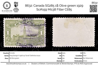 8632-canada-sg285-1-olive-green-1929-sc-159-mi138-filler-c85
