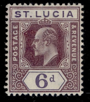 st-lucia-edvii-sg72-6d-dull-purple-violet-vlh-mint-cat-27-ordinary-paper