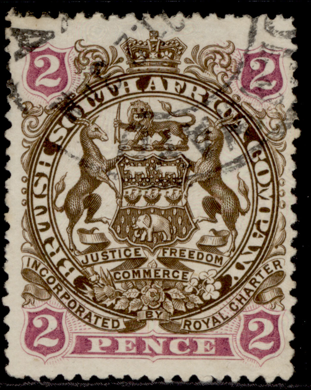 rhodesia-qv-sg68-2d-brown-mauve-fine-used