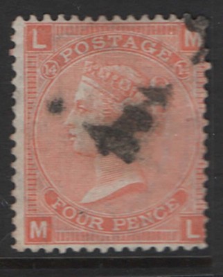 gb-1865-4d-vermilion-plate-14-very-good-used-nibbled-perf-sg94-cat-110