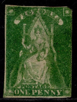 australia-victoria-qv-sg40-1d-yellow-green-unused-cat-325