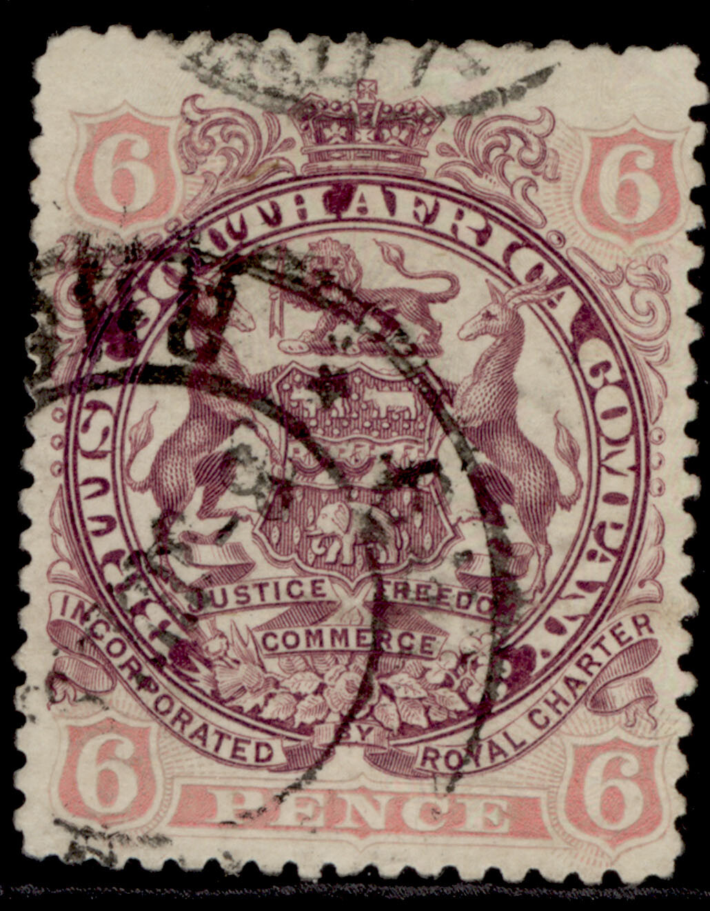 rhodesia-qv-sg71-6d-dull-purple-pink-fine-used