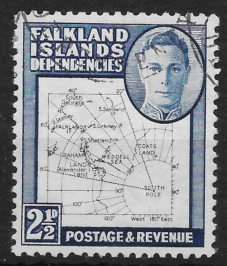 falkland-is-dep-sgg11b-1949-2d-black-deep-blue-thin-map-fine-used