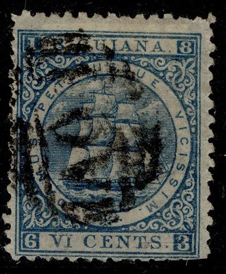 british-guiana-qv-sg71-6c-deep-blue-used-cat-100