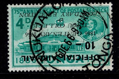 tonga-qeii-sg-o19a-1966-10s-on-4d-blue-green-tupou-college-surch-inv-vfu