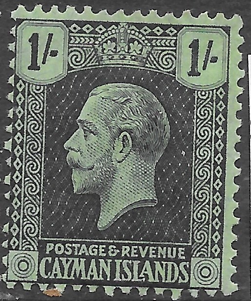 cayman-islands-sg79-1925-1-black-on-green-mtd-mint