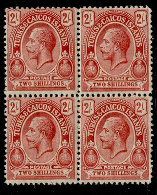 turks-caicos-gv-sg138a-2s-red-greenish-white-nh-mint-cat-136-block-x4