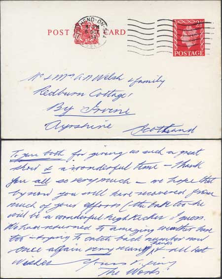 cp109-qeii-2-1-2d-carmine-inland-postcard-stamp-l33-size-f-used-southend-cds