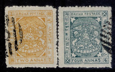 indian-states-orchha-qv-sg-1897-unissued-2a-4a-values-fine-used
