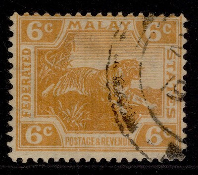 malaysia-federated-malay-edvii-sg40-6c-orange-fine-used