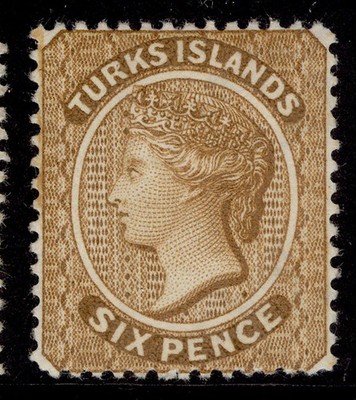 turks-caicos-islands-qv-sg59-6d-yellow-brown-m-mint