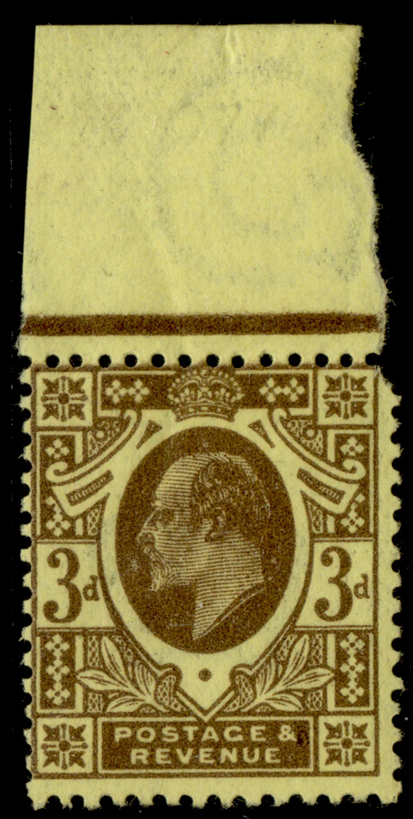 gb-edvii-sg277-spec-m21-4-3d-dull-reddish-purple-on-lemon-nh-mint-cat-225