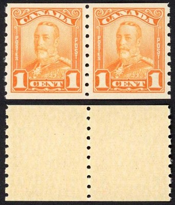 canada-sg286-1c-orange-coil-pair-imperf-x-perf-8-very-fine-u-m-mnh-unitrade-c