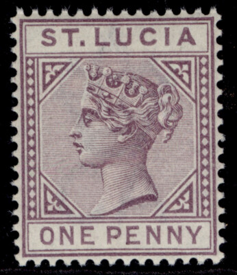 st-lucia-qv-sg44-1d-dull-mauve-nh-mint-cat-10