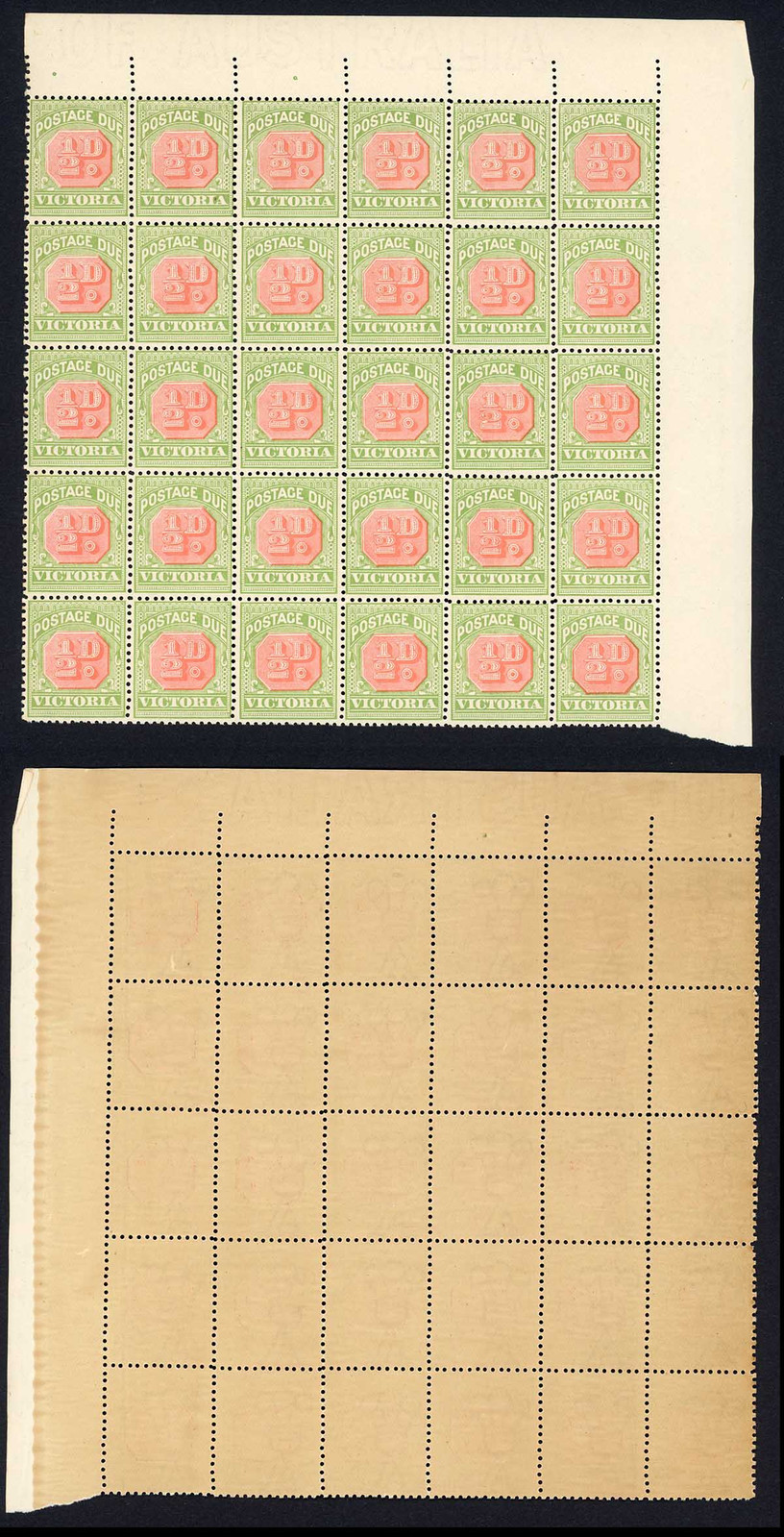 victoria-sgd34a-1-2d-post-due-wmk-crown-over-v-u-m-block-of-30-cat-202-50-pou