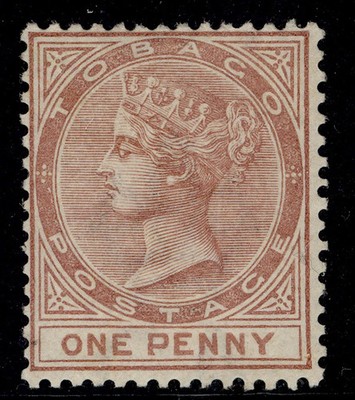 tobago-qv-sg15-1d-venetian-red-m-mint-cat-16-wmk-ca