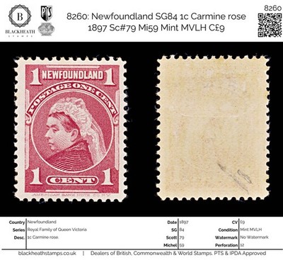8260-newfoundland-sg84-1c-carmine-rose-1897-sc-79-mi59-mint-mvlh-c9