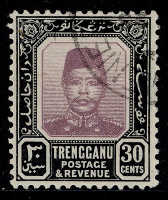 malaysia-trengganu-gv-sg13-30c-dull-purple-black-fine-used-cat-70