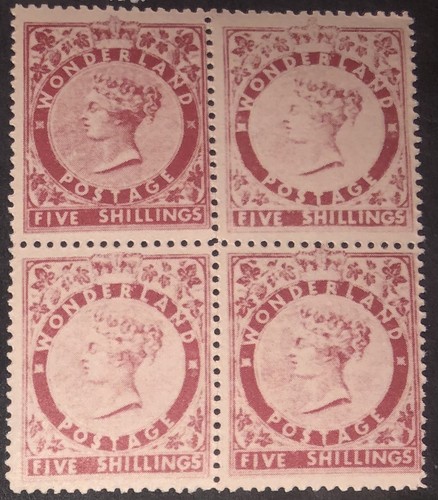 gerald-king-wonderland-cogh-stamp-duty-pastiche-block-of-four-mnh