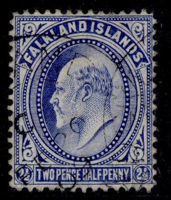 falkland-islands-edvii-sg46-2d-ultramarine-fine-used-cat-14-cds-pmk