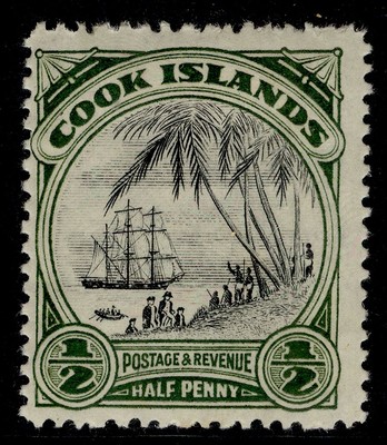 cook-islands-gv-sg99a-d-black-deep-green-m-mint-cat-35-perf-14