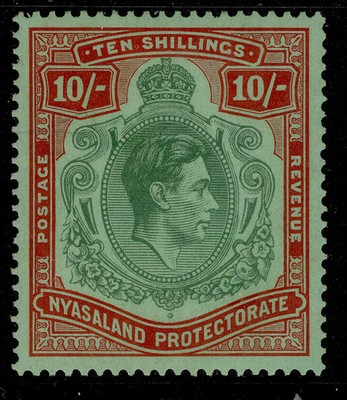 nyasaland-gvi-sg142-10s-emerald-deep-red-pale-green-m-mint-cat-60