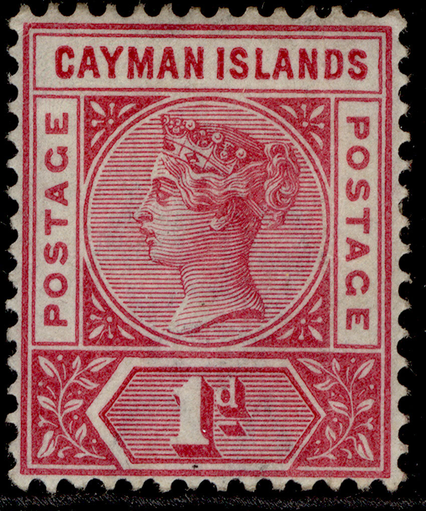 cayman-islands-qv-sg2a-1d-pale-carmine-m-mint-cat-21