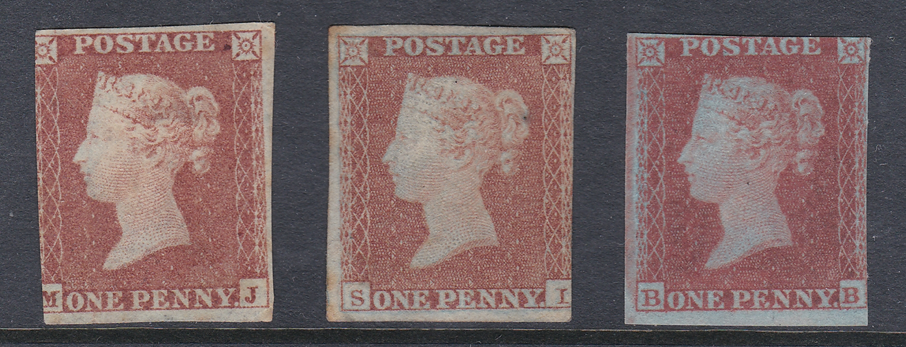 3-x-1d-red-imperf-unplated-all-mint-with-gum-on-blued-paper