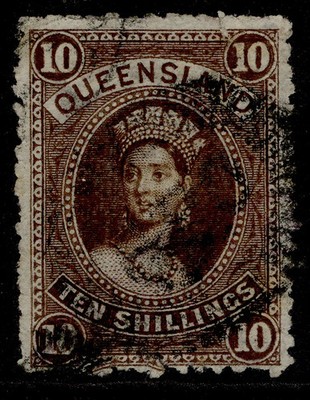 australia-queensland-qv-sg311a-10s-speia-used-cat-350-thin-paper