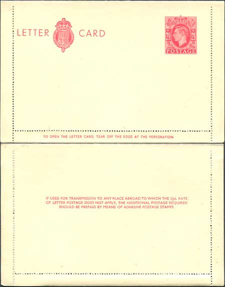 lcp17b-kgvi-2-1-2d-carmine-letter-card-3-line-instruction-gummed-on-back-half