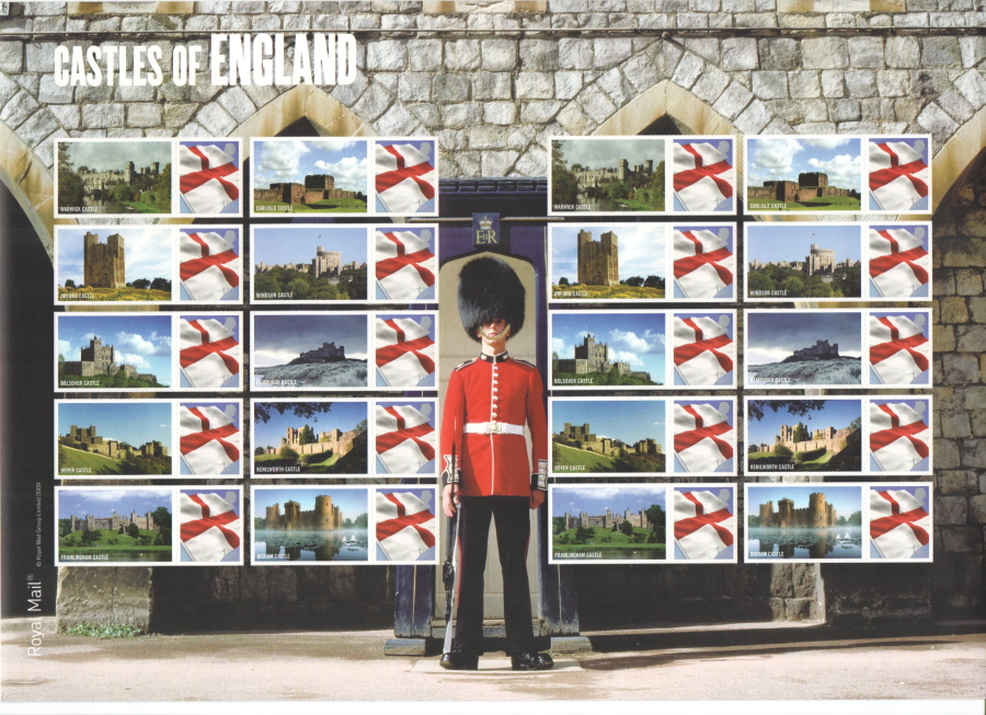 gb-royal-mail-2009-ls59-castles-of-england-smiler-sheet-unmounted-mint