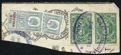 kgvii-15-x-2-foreign-bill-plus-chile-10p-green-pair-on-piece