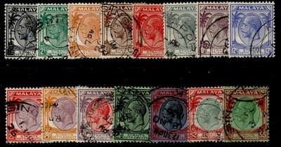 malaysia-straits-gvi-sg260-274-1936-37-complete-set-fine-used-cat-42