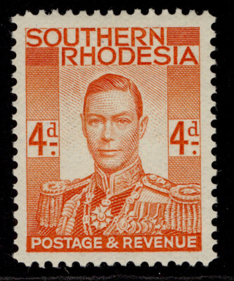 southern-rhodesia-gvi-sg43-4d-red-orange-m-mint