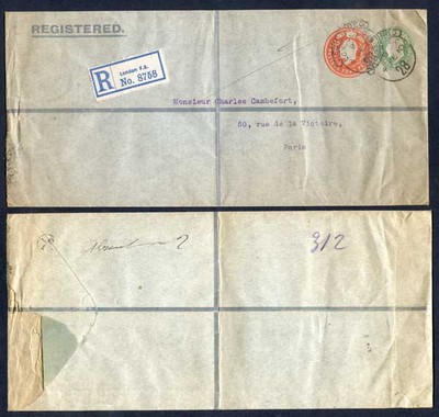 esc681-kevii-1-2d-yellow-green-and-4d-stamped-to-order-registered-envelope-used
