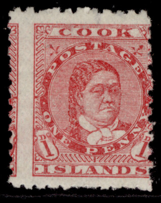 cook-islands-qv-sg24-1d-dull-rose-m-mint-cat-16