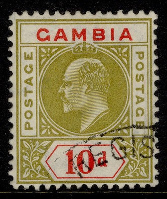 gambia-edvii-sg66-10d-olive-carmine-fine-used-cat-50