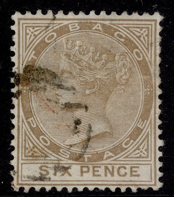 tobago-qv-sg19-6d-stone-fine-used-cat-550-wmk-ca