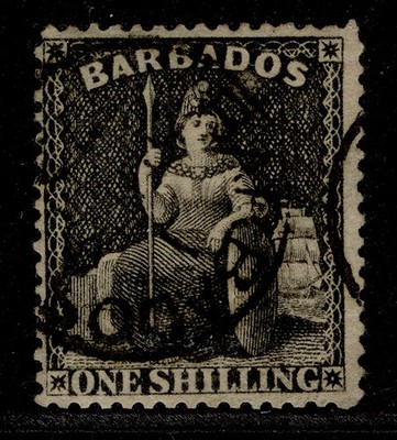 barbados-qv-sg61-1s-black-vfu-cat-25-cds-pmk