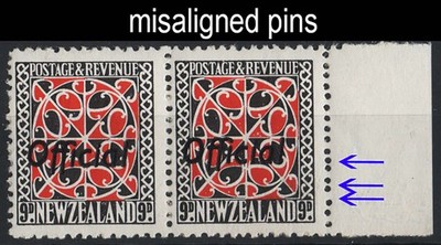 new-zealand-1936-9d-scarlet-black-official-sgo130-with-damaged-perf-comb