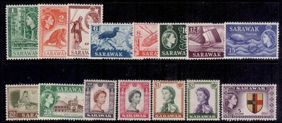 sarawak-qeii-sg188-202-1955-59-complete-set-vlh-mint-cat-110