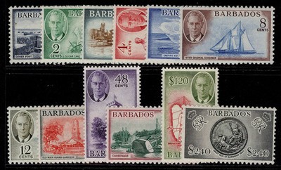 barbados-gvi-sg271-282-1950-complete-set-m-mint-cat-65