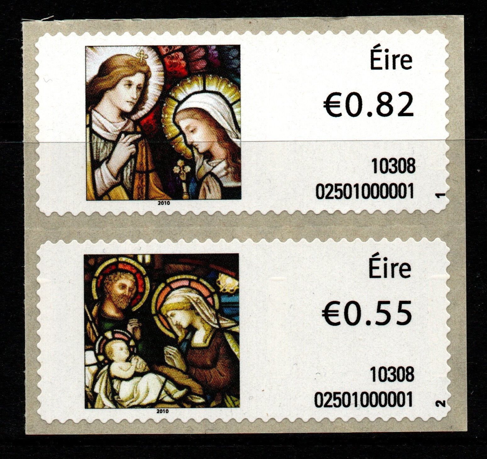 ireland-sgm17a-2010-christmas-machine-labels-mnh